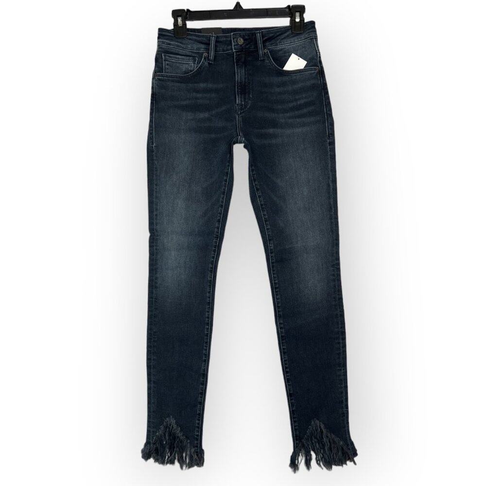 NWT MAVI TESS High Rise Skinny Jeans FRAYED HEM SIZE 27 Dark Blue Wash Denim